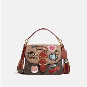 Coach Beat Shoulder Bag in Signature Canvas with New York Big Apple Patches
